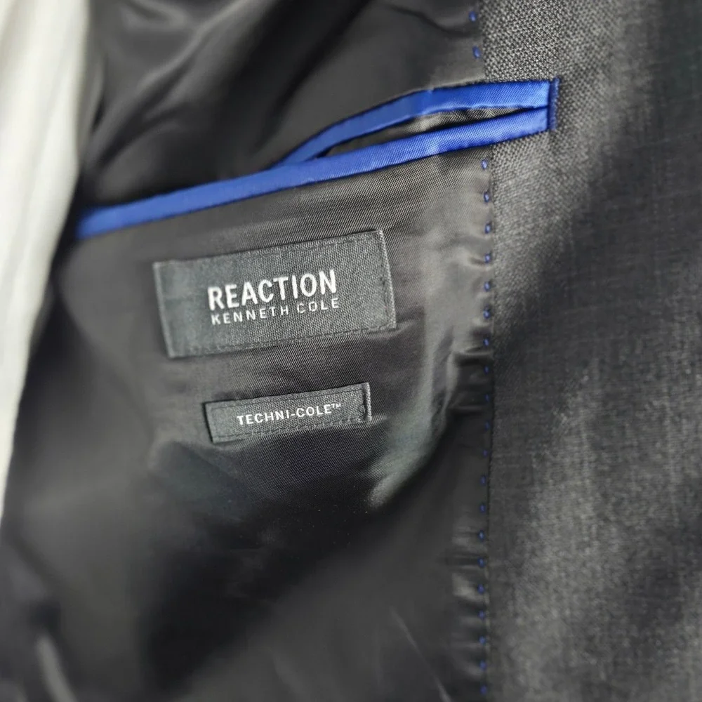Kenneth Cole Reaction Men Sport Coat Black 42R Business Casual Polished NWT